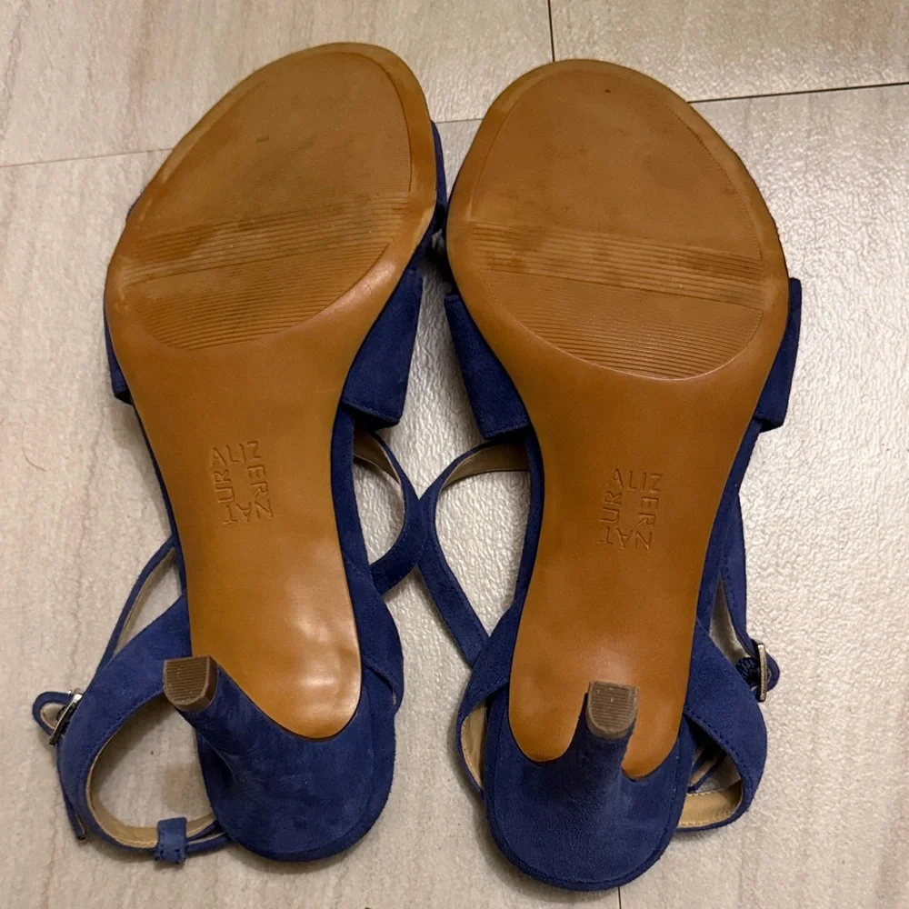 Zara Dark Blue Suede Sandals - Picture 4 of 4